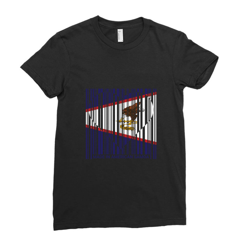 American Samoa American Samoan Barcode Love Flag Ladies Fitted T-Shirt by DeniseRamsey | Artistshot