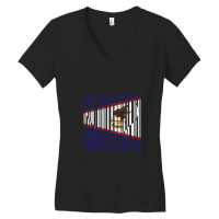 American Samoa American Samoan Barcode Love Flag Women's V-neck T-shirt | Artistshot