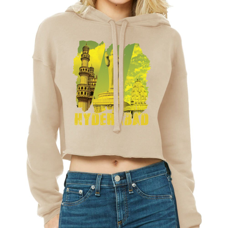 Hyderabad - Multicultural City Cropped Hoodie by cm-arts | Artistshot