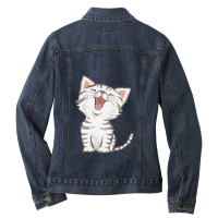 American Shorthair Happy Ladies Denim Jacket | Artistshot