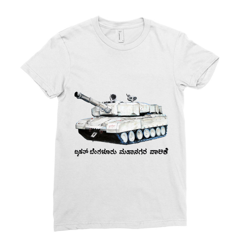 Massive Indian Tank - With Kannada Lettering Ladies Fitted T-Shirt by cm-arts | Artistshot