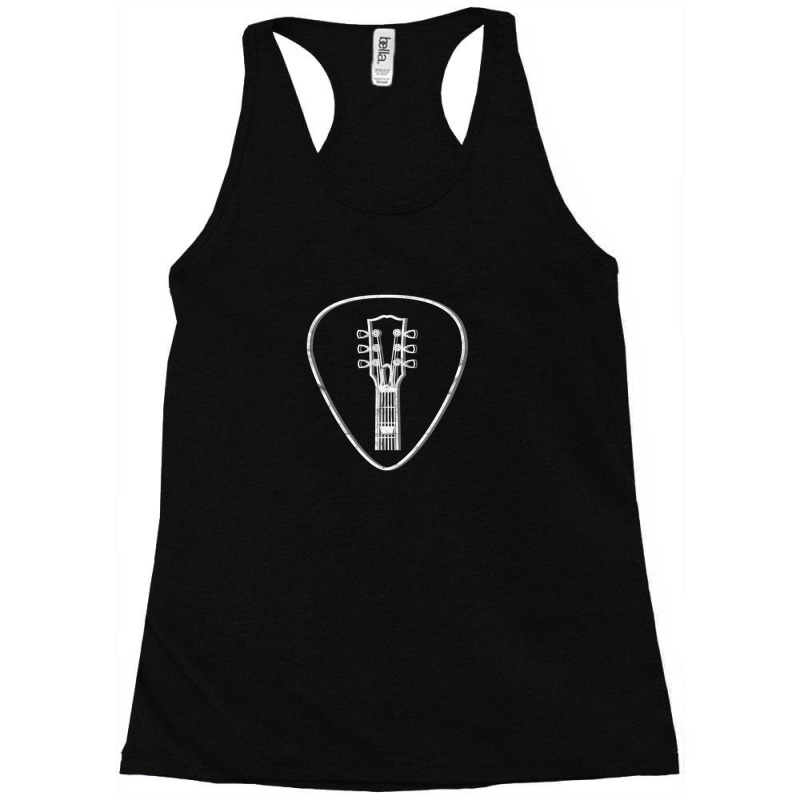 Lp-style Guitar Headstock Outlines Guitar Pick Dark Theme Racerback Tank by BrettHaralson | Artistshot