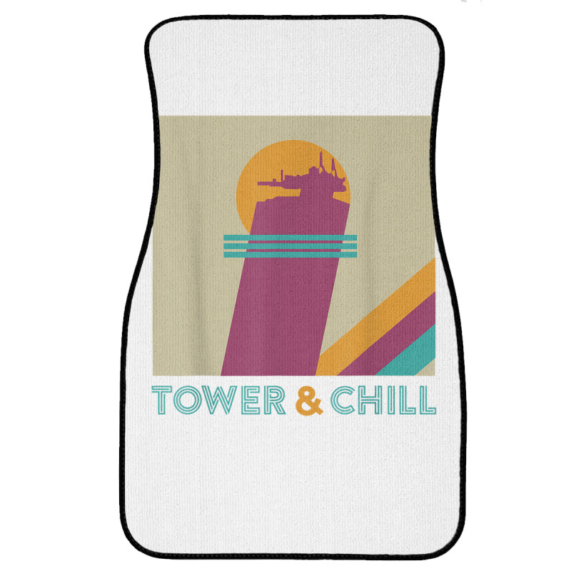 Retro Tower & Chill Tee   Gamer Titan Hunter Warlock T Shirt Front Car Mat | Artistshot