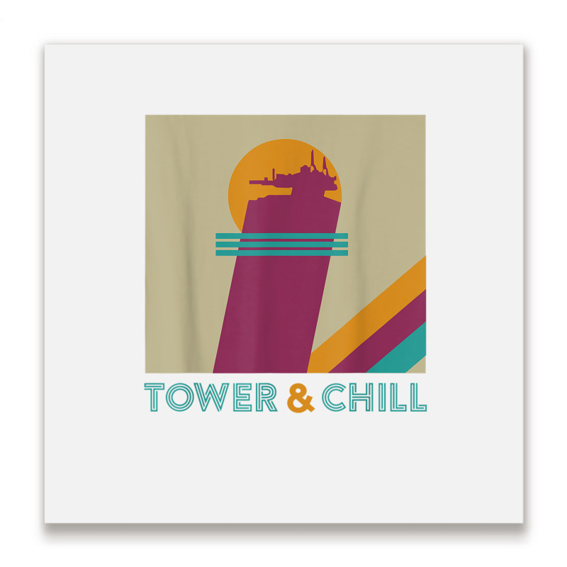 Retro Tower & Chill Tee   Gamer Titan Hunter Warlock T Shirt Metal Print Square | Artistshot