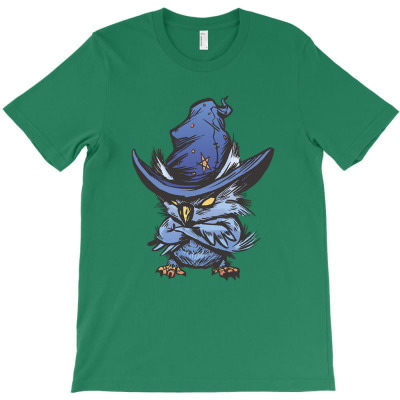 Angry Owl With Witch Hat T-shirt Designed By Laylai