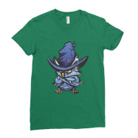 Angry Owl With Witch Hat Ladies Fitted T-shirt | Artistshot