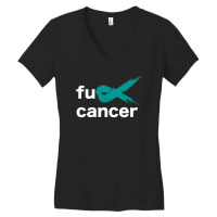 Fuck Ovarian Cancer Women's V-neck T-shirt | Artistshot