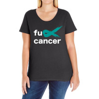 Fuck Ovarian Cancer Ladies Curvy T-shirt | Artistshot