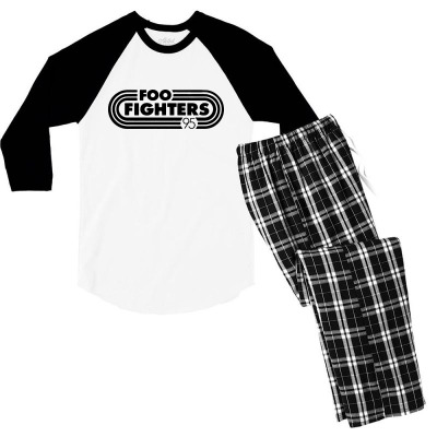 Foo Black Style Men's 3/4 Sleeve Pajama Set Designed By Pinkanzee