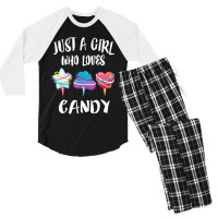 Just A Girl Who Loves Candy Gift Men's 3/4 Sleeve Pajama Set | Artistshot