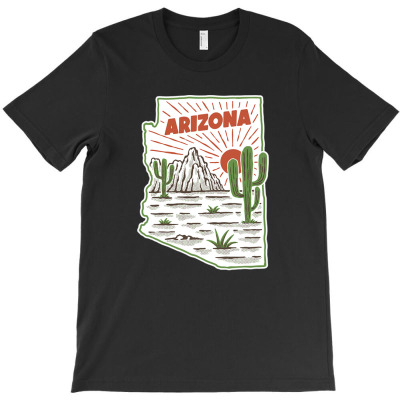 Arizona Map T-shirt Designed By Laylai