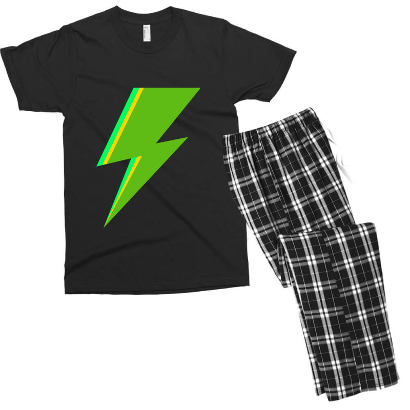 Bowie Green Lightning Bolt Premium Men's T-shirt Pajama Set by ShawnAllen | Artistshot