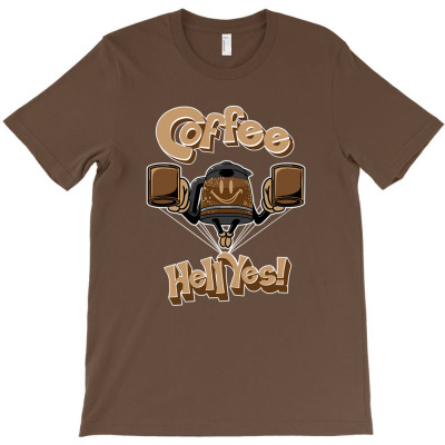 Coffee Hell Yes Flying Super Coffee Man T-shirt Designed By Laylai