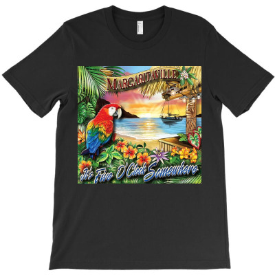 Margaritaville Beach 2022 Masjan T-shirt Designed By Fons Gaudon