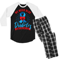 We Wear Blue For Diabetes Awareness T Shirt Men's 3/4 Sleeve Pajama Set | Artistshot