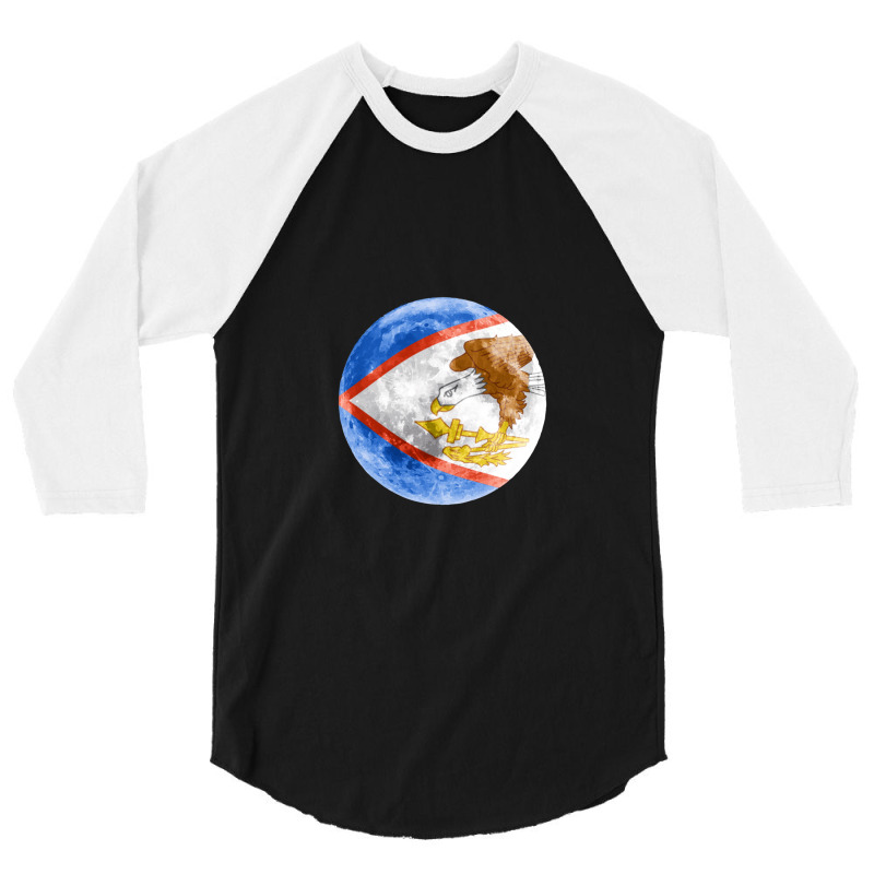 American Samoa American Samoan Flag Moon - Gift For American Samoan Fr 3/4 Sleeve Shirt by HeatherThomas | Artistshot