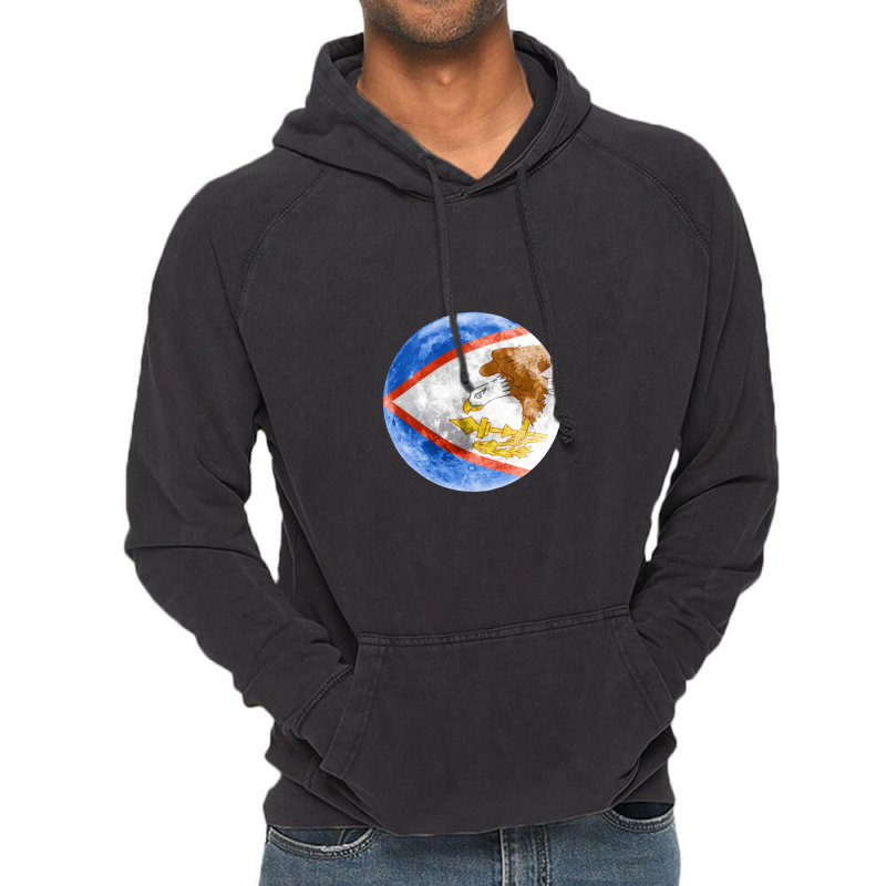 American Samoa American Samoan Flag Moon - Gift For American Samoan Fr Vintage Hoodie by HeatherThomas | Artistshot