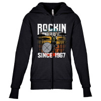 Rockin And Rollin Since 1967 Drummer Birthday Youth Zipper Hoodie | Artistshot