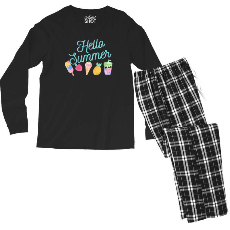 Hello Summer Tshirt 1 Men's Long Sleeve Pajama Set | Artistshot