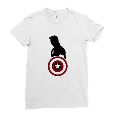 Captain Aamerica Ladies Fitted T-shirt Designed By Alfatih