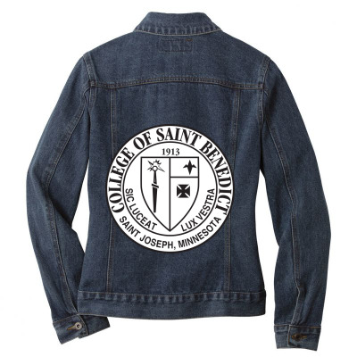 College Of Saint Benedict Ladies Denim Jacket Designed By Sophiavictoria