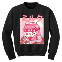 Strawberry Milk Pink Japanese Retro 90s Anime Kawaii Girls Youth Sweatshirt | Artistshot