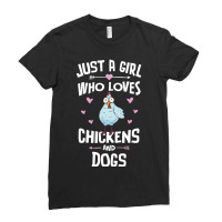 Just A Girl Who Loves Chickens And Dogs Gift Women Ladies Fitted T-shirt | Artistshot