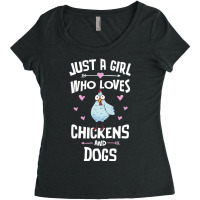 Just A Girl Who Loves Chickens And Dogs Gift Women Women's Triblend Scoop T-shirt | Artistshot