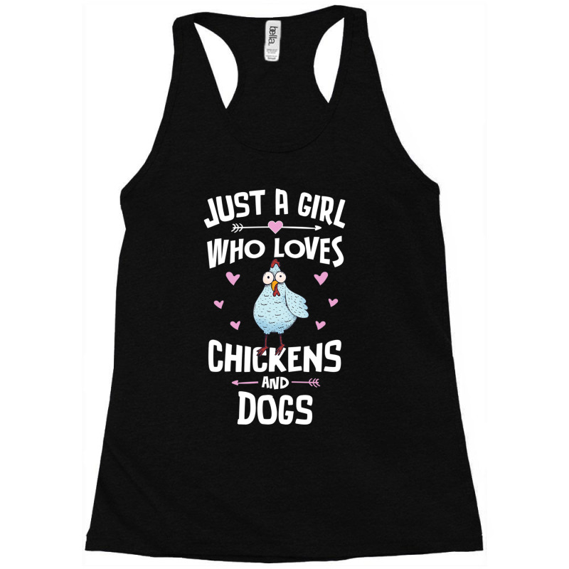 Just A Girl Who Loves Chickens And Dogs Gift Women Racerback Tank by thangdinhsinhelf | Artistshot