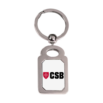 College Of Saint Benedict Bennies Silver Rectangle Keychain Designed By Sophiavictoria