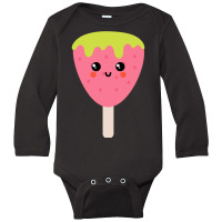 Strawberry Ice-cream Doodles Long Sleeve Baby Bodysuit | Artistshot