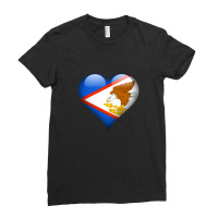 American Samoa Flag Heart Gift For American Samoan That Loves American Ladies Fitted T-shirt | Artistshot