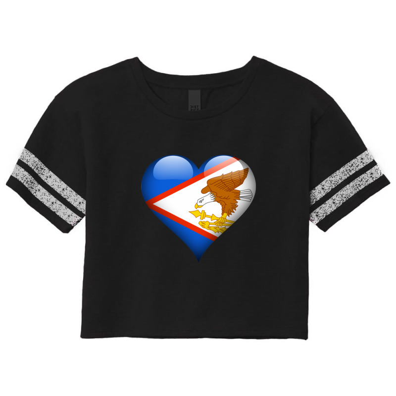 American Samoa Flag Heart Gift For American Samoan That Loves American Scorecard Crop Tee by FrankJohnson | Artistshot