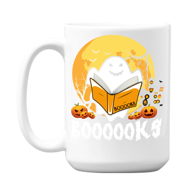 Booooks Ghost Boo Read Books Library Teacher Moon Bookworm 15 Oz Coffee Mug | Artistshot