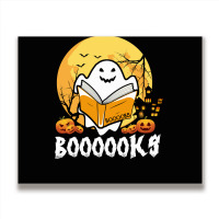 Booooks Ghost Boo Read Books Library Teacher Moon Bookworm Metal Print Horizontal | Artistshot