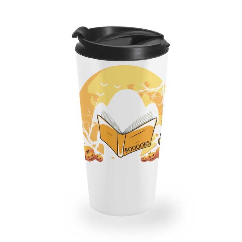 Booooks Ghost Boo Read Books Library Teacher Moon Bookworm Travel Mug | Artistshot