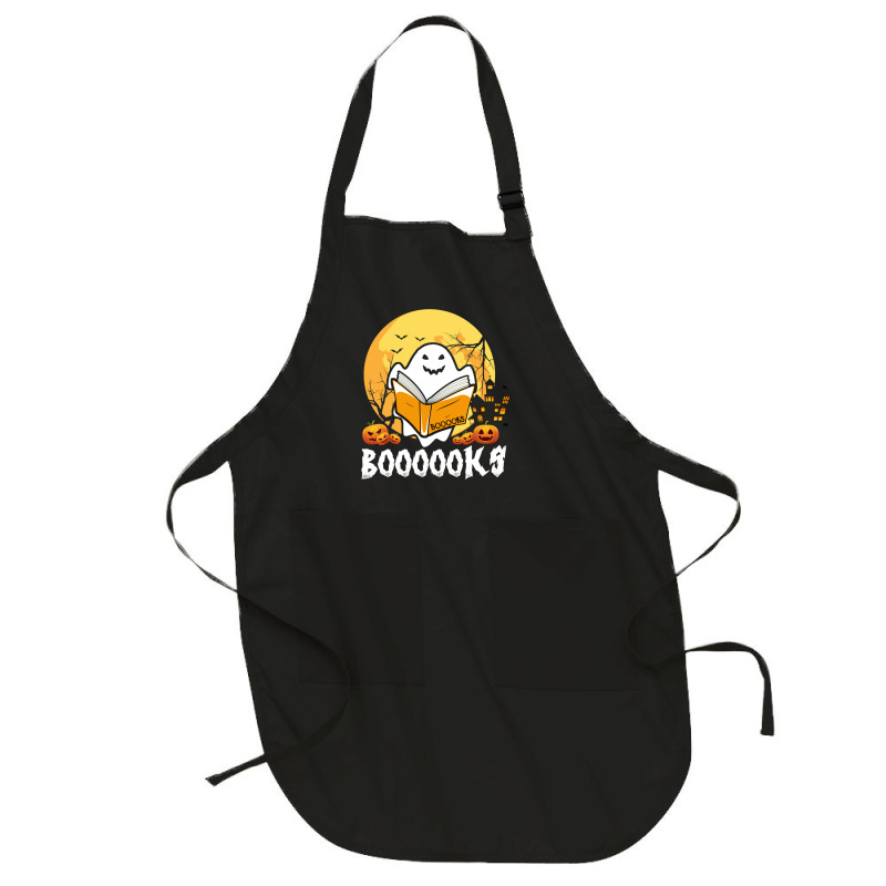 Booooks Ghost Boo Read Books Library Teacher Moon Bookworm Full-length Apron | Artistshot