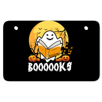 Booooks Ghost Boo Read Books Library Teacher Moon Bookworm Atv License Plate | Artistshot