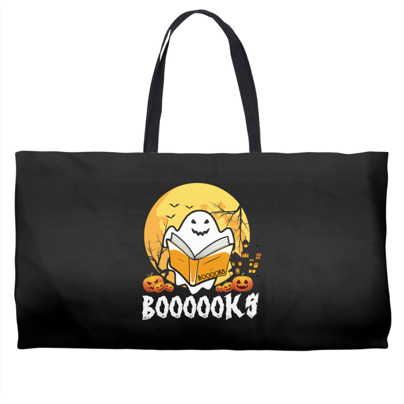 Booooks Ghost Boo Read Books Library Teacher Moon Bookworm Weekender Totes | Artistshot