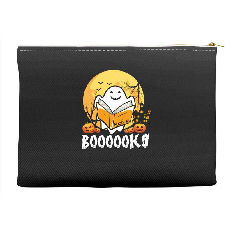 Booooks Ghost Boo Read Books Library Teacher Moon Bookworm Accessory Pouches | Artistshot