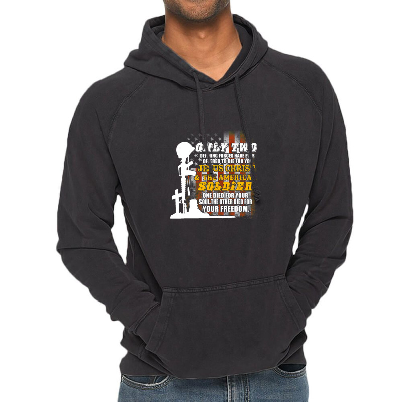 American Soldier And Jesus 1 Vintage Hoodie | Artistshot