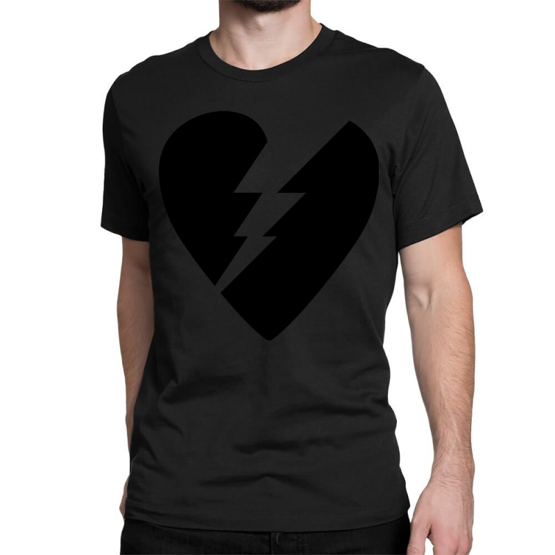 Black Broken Flash Heart Classic T-shirt by oatesorlandoi9eepf | Artistshot