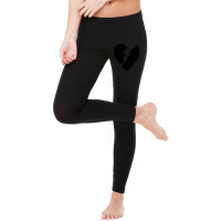 Black Broken Flash Heart Legging | Artistshot