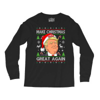 Trump 2024 Make Christmas Great Again Ugly Sweater Long Sleeve Shirts | Artistshot