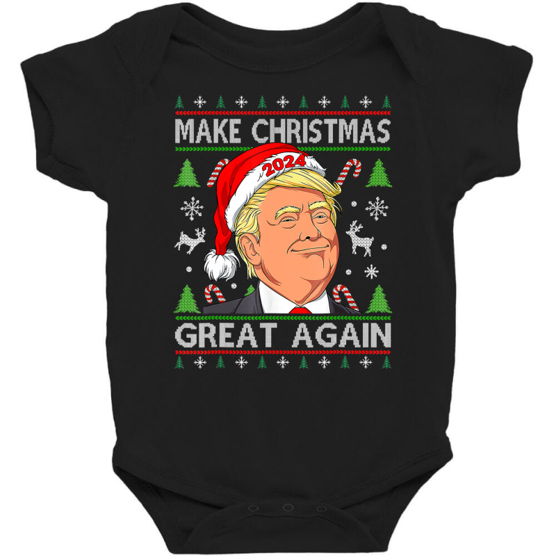 Trump 2024 Make Christmas Great Again Ugly Sweater Baby Bodysuit | Artistshot