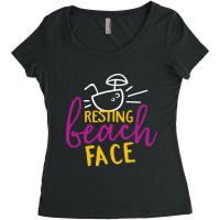 Resting Beach Face Women's Triblend Scoop T-shirt | Artistshot