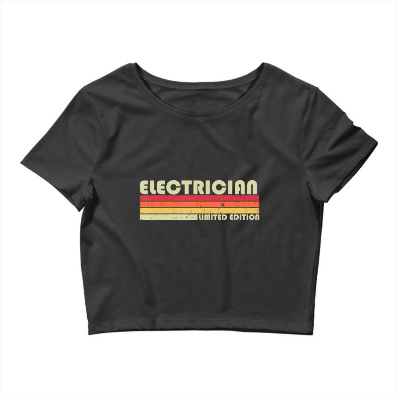 Electrician Job Title Profession Birthday Worker Crop Top by cm-arts | Artistshot