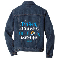 Tan Skin Salty Hair Flip Floops Ocean Air Men Denim Jacket | Artistshot