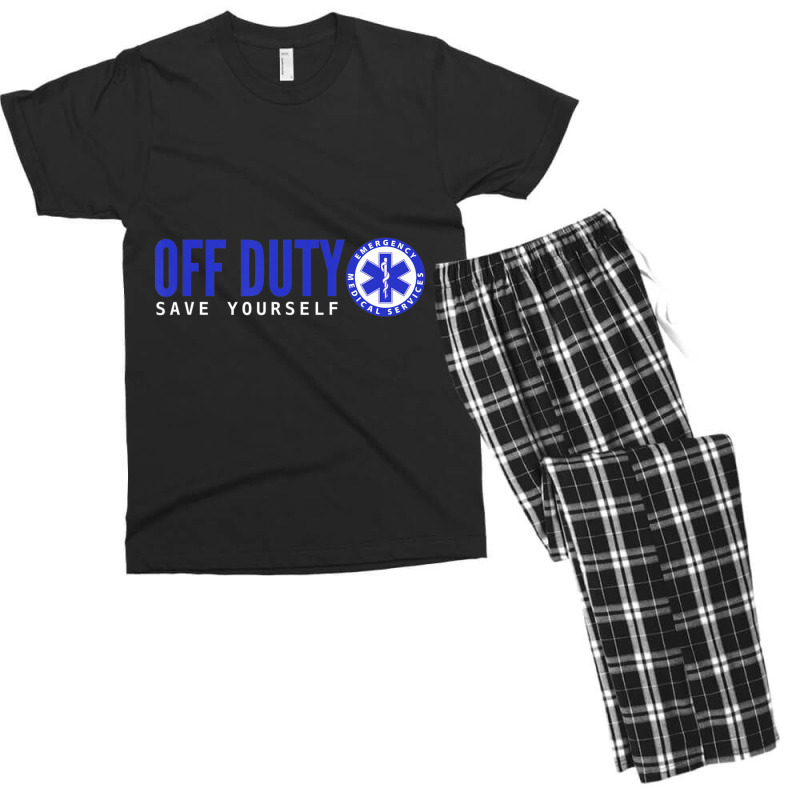 Ems For Emts Off Duty Save Yourself Men's T-shirt Pajama Set | Artistshot