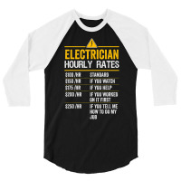 Electrician Hourly Rates Lineman For Electricians 3/4 Sleeve Shirt | Artistshot